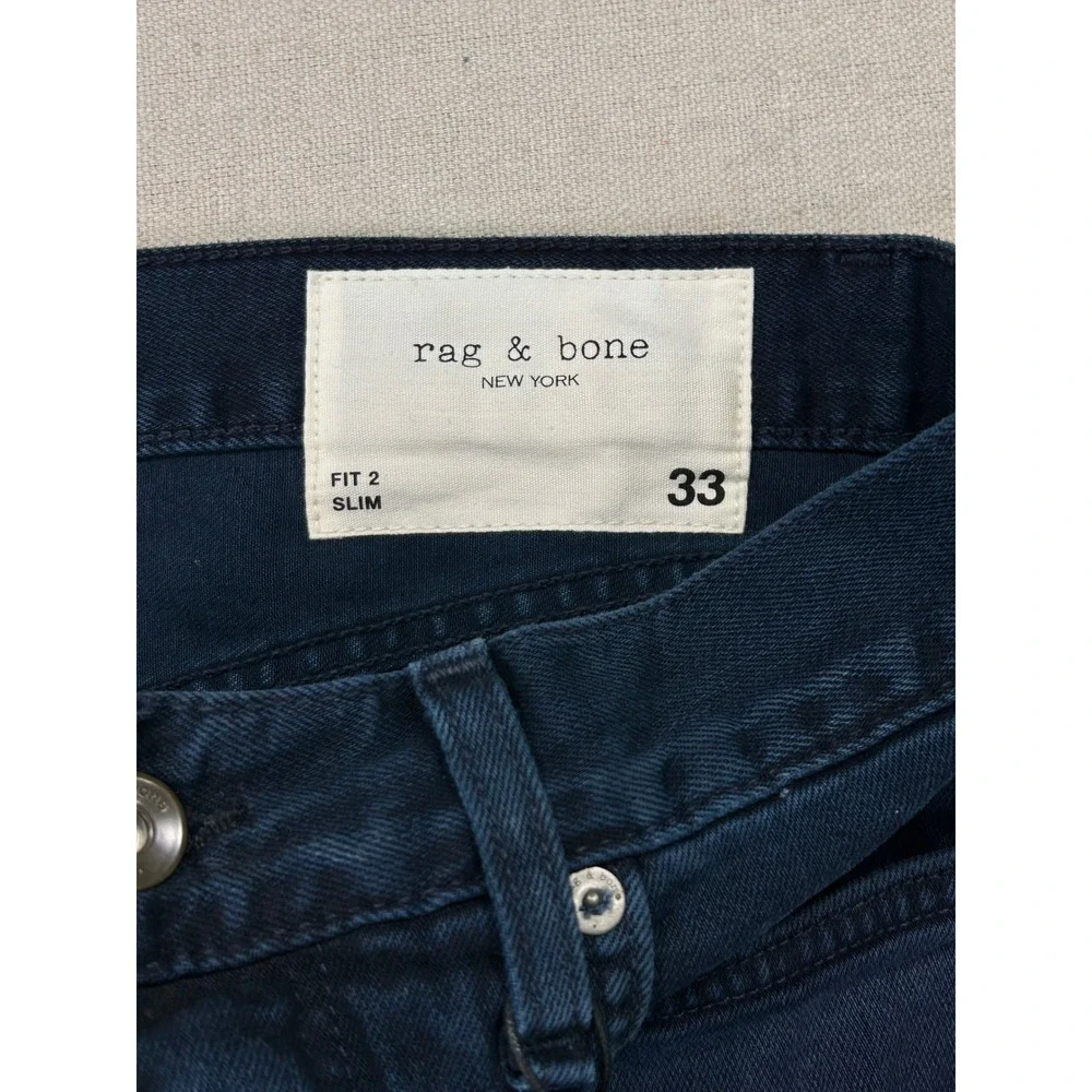 Rag & Bone Men's 33 Fit 2 Slim Bayview Japanese Kaihara Denim Jeans Blue NWTs